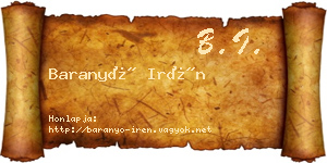 Baranyó Irén névjegykártya