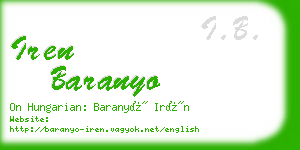 iren baranyo business card